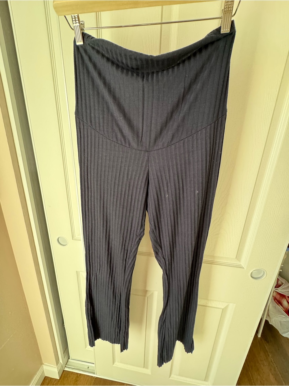 H&M navy blue Ribbed Boot-Cut Pants
